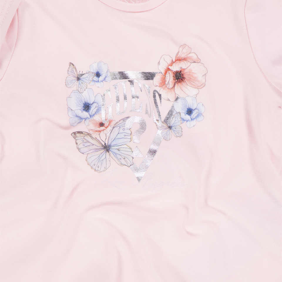 Guess Baby Girls T-Shirt In Light Pink