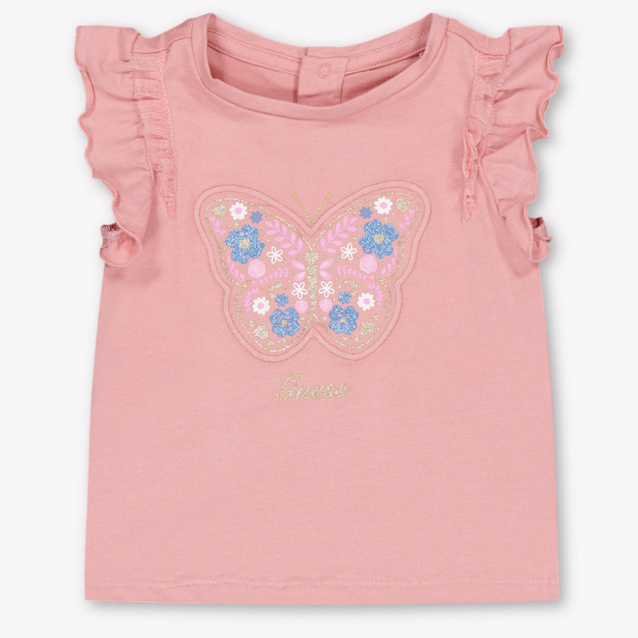 Guess Baby Girls T-Shirt in Dusty Pink