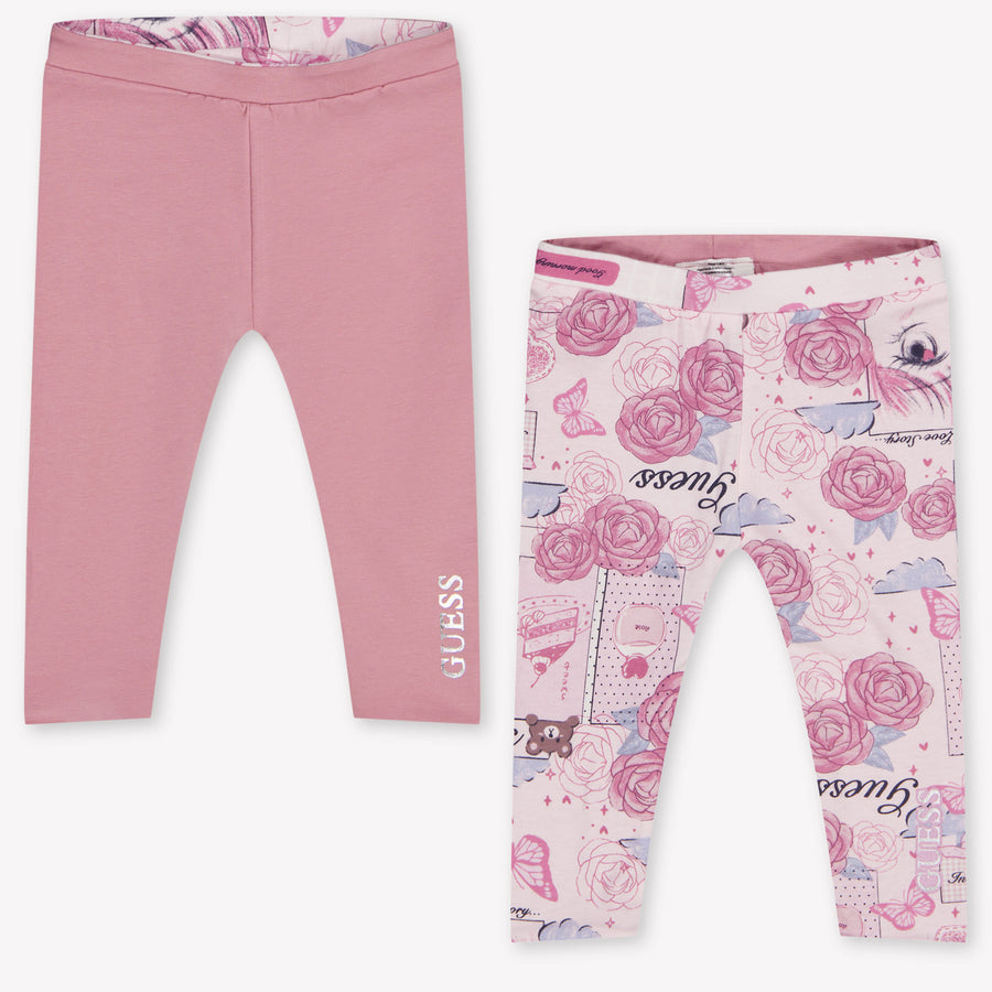 Guess Baby Girls Leggings In Pink
