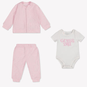 Guess Baby Unisex Set In Light Pink