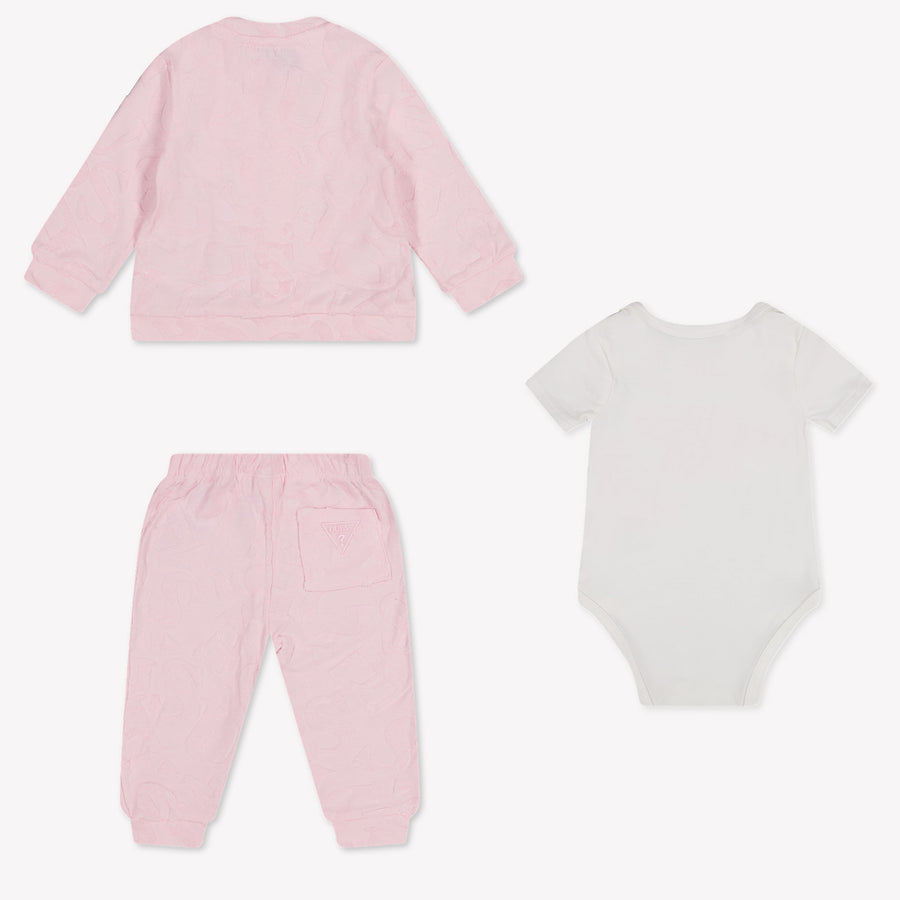 Guess Baby Unisex Set In Light Pink