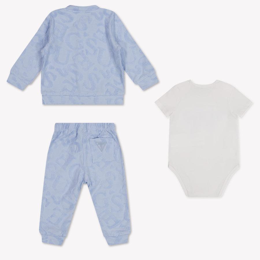 Guess Baby Unisex Set In Light Blue