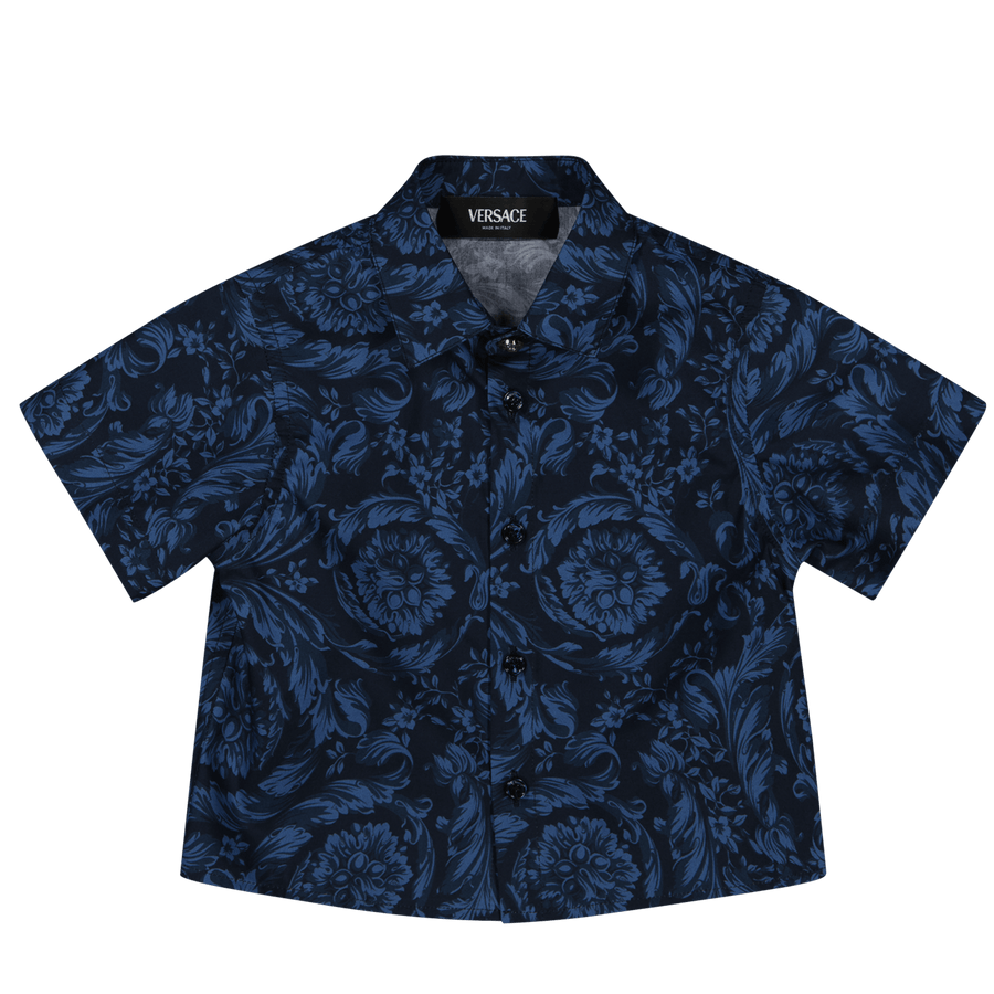 Versace Baby Jongens Blouse Navy 3/6