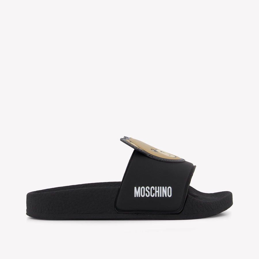 Moschino Kinder Unisex Slippers In Zwart