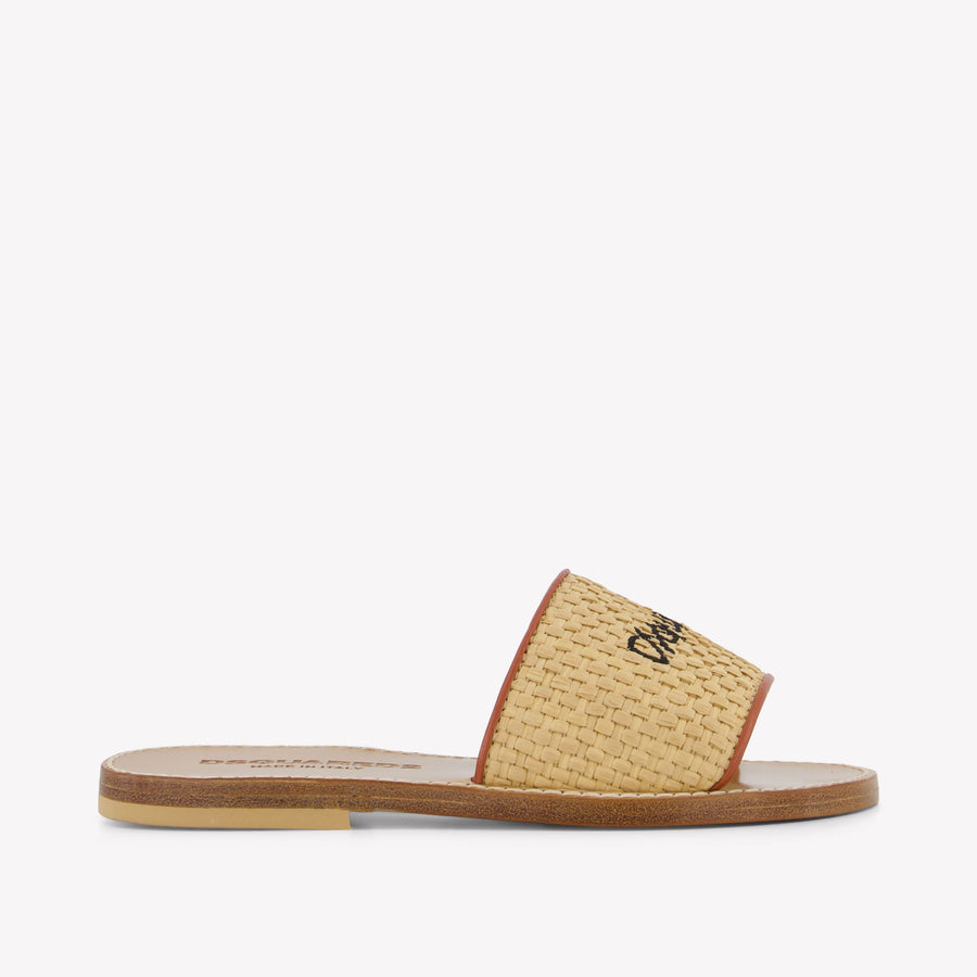 Dsquared2 Meisjes Slippers In Beige