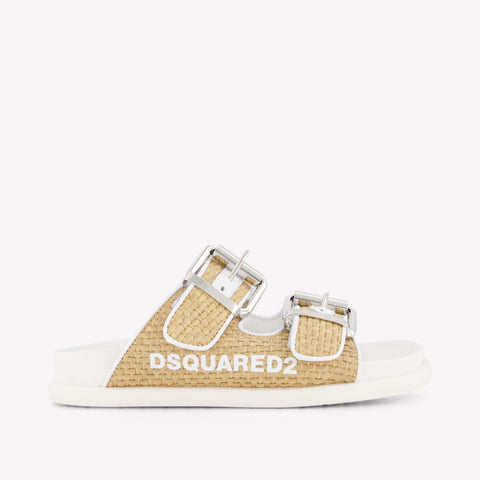 Dsquared2 Girls Flipflops In Beige