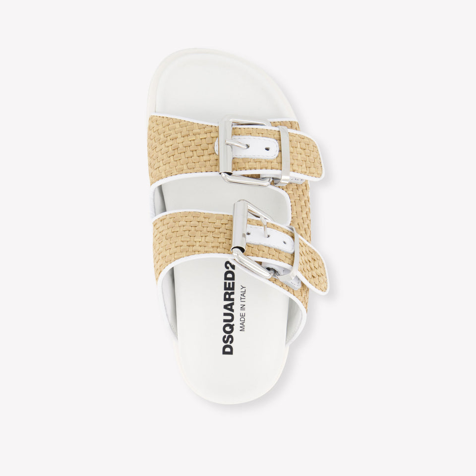 Dsquared2 Meisjes Slippers In Beige