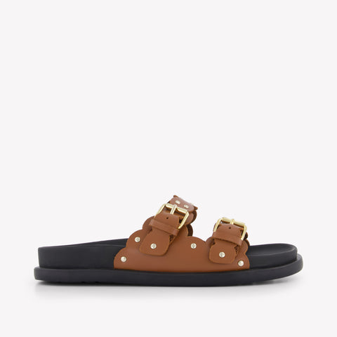 Twinset Girls Flipflops In Camel