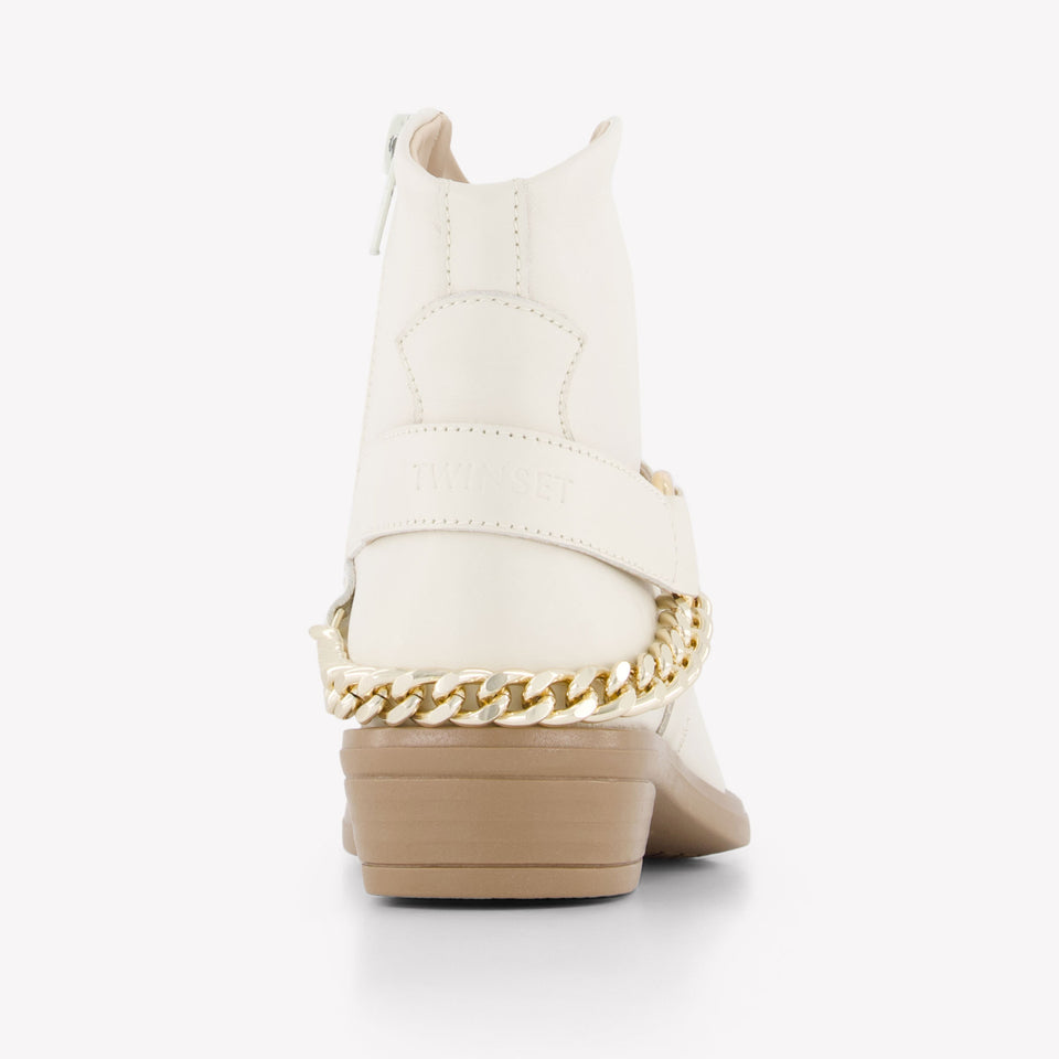 Twinset Girls Boots In Ecru