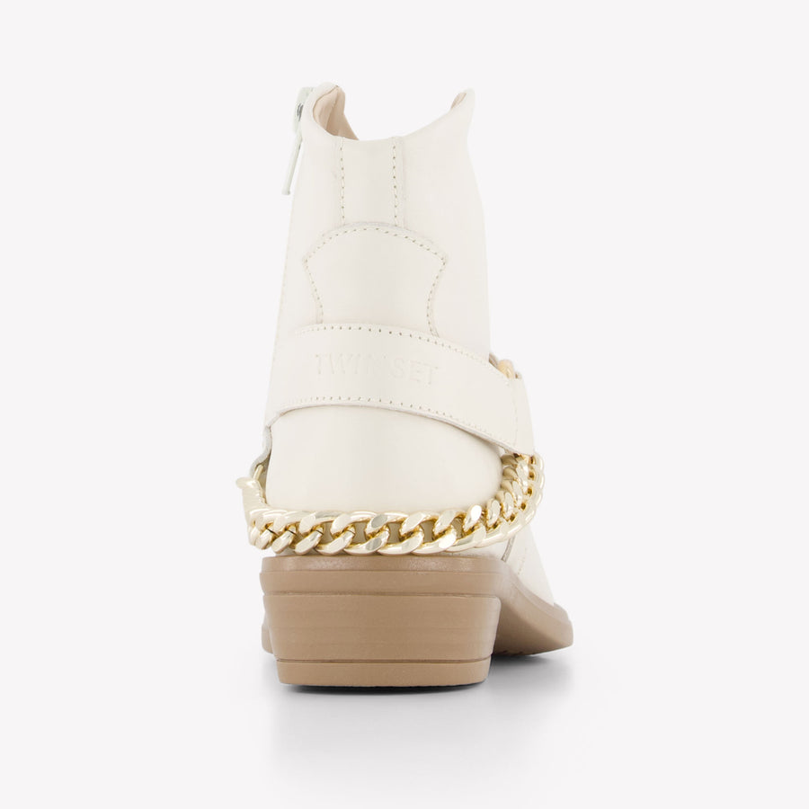 Twinset Girls Boots In Ecru