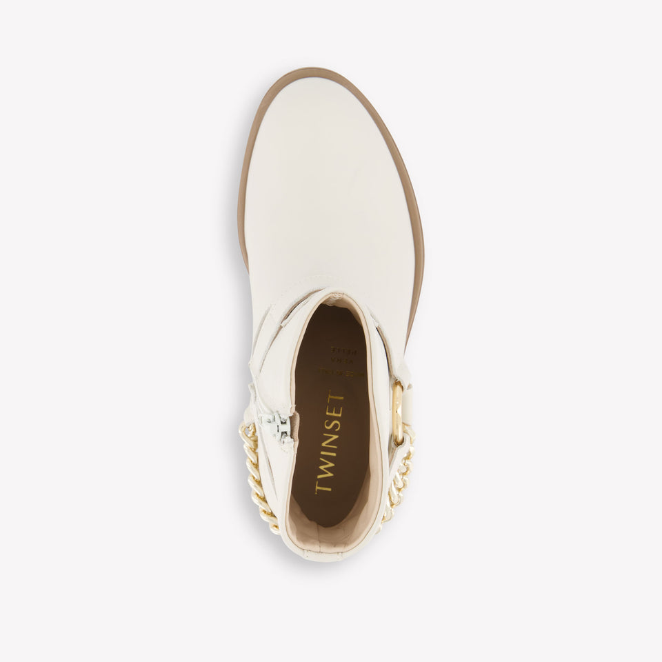 Twinset Girls Boots In Ecru