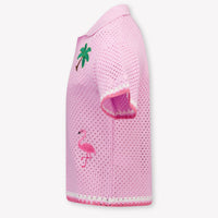 MC2 Saint Barth Kids Girls Polo In Pink