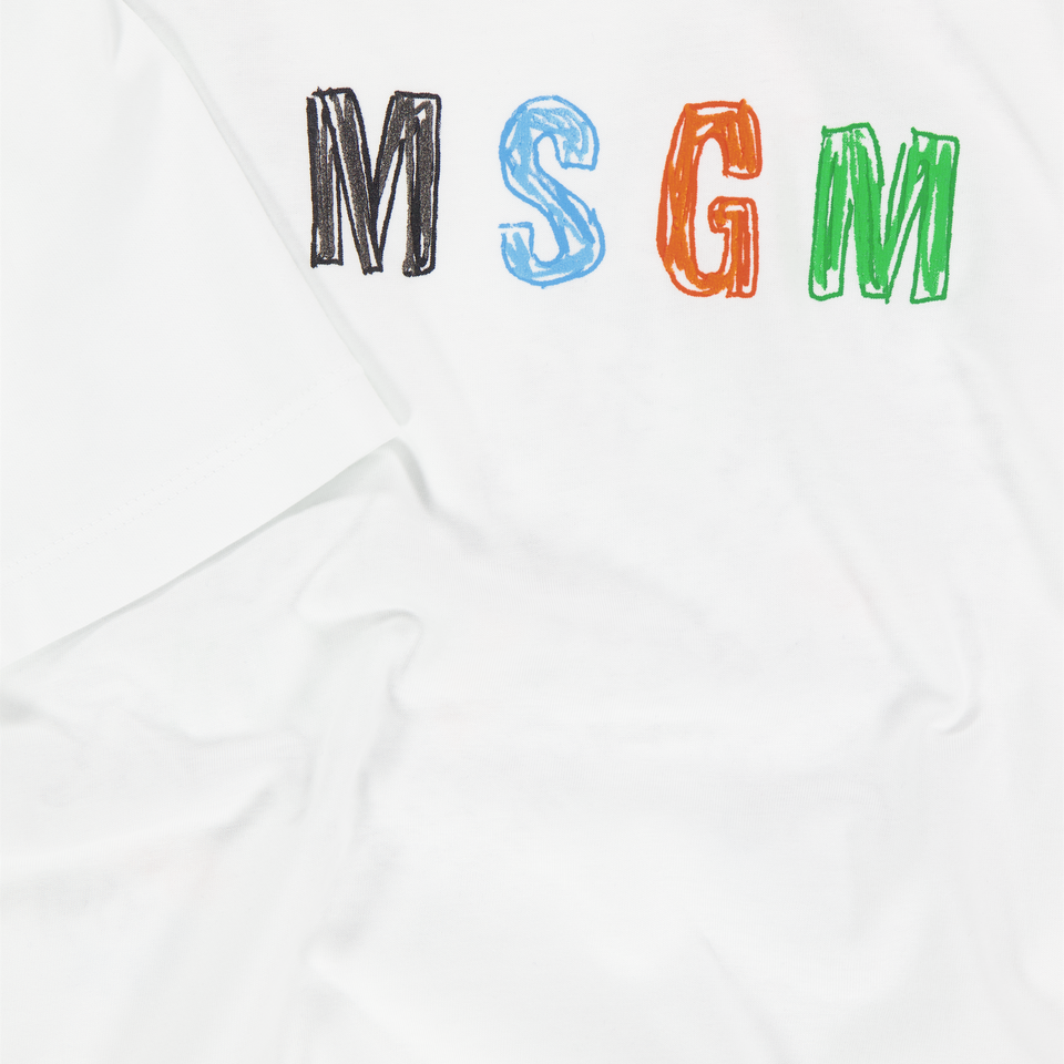 MSGM Kinder Jongens T-Shirt in Creme