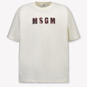 MSGM Kinder Jongens T-Shirt In Off White