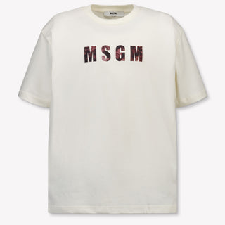 MSGM Kinder Jongens T-Shirt In Off White