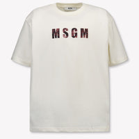 MSGM Kids Boys T-Shirt In OffWhite