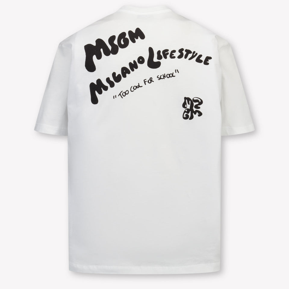 MSGM Kids Boys T-Shirt In White