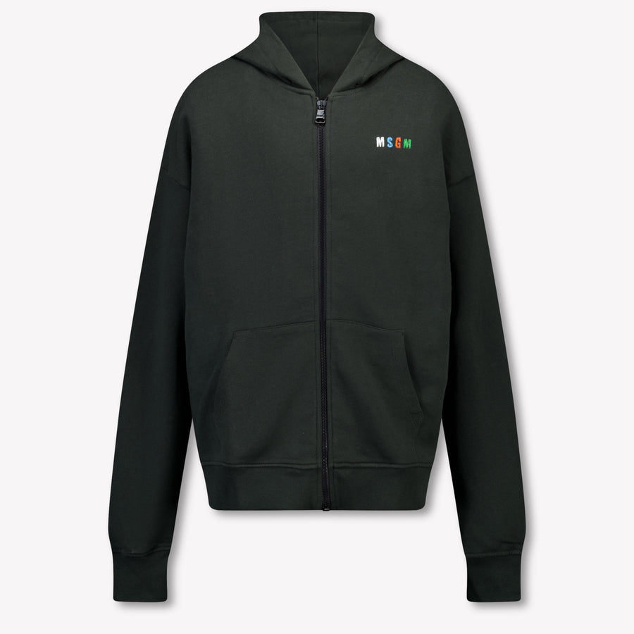 MSGM Kids Boys Cardigan In Black