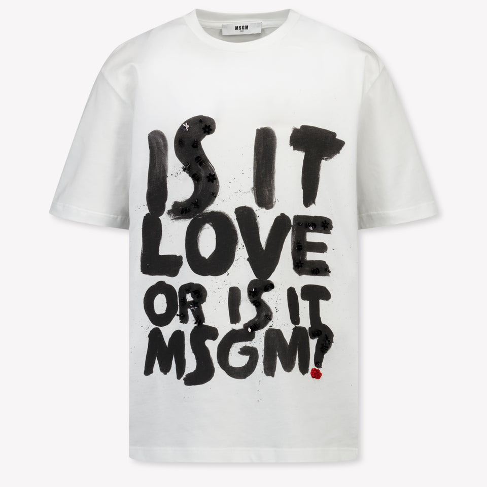 MSGM Kids Girls T-Shirt In White