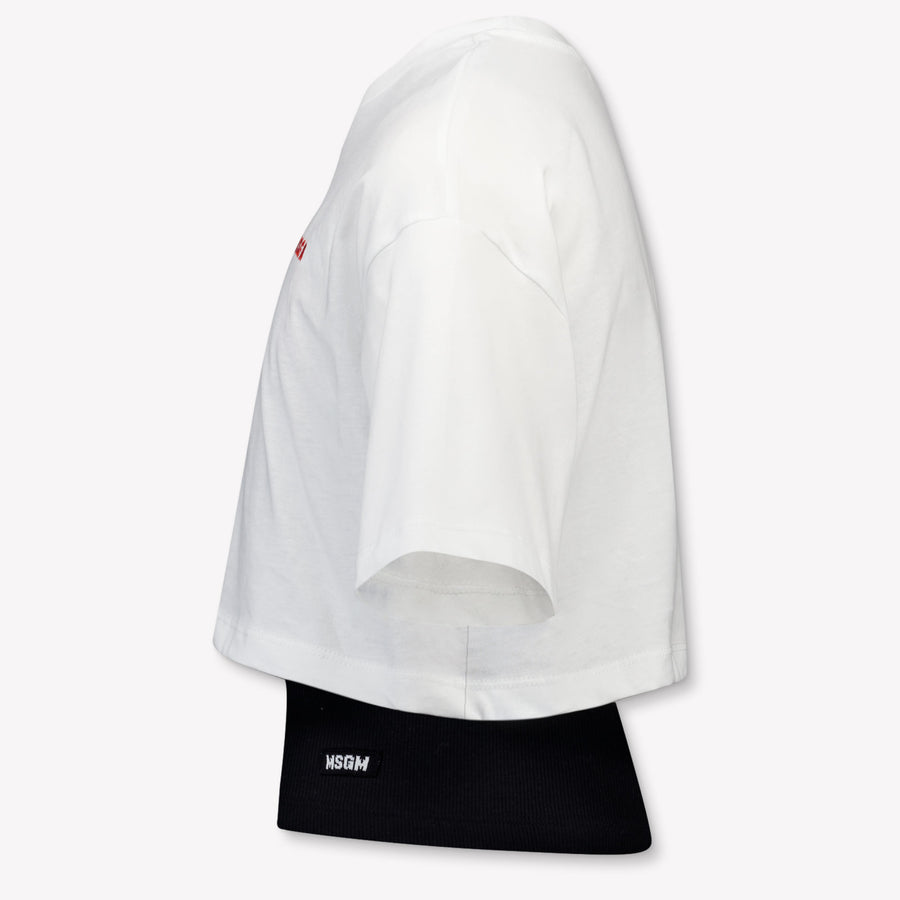 MSGM Kids Girls T-Shirt In White