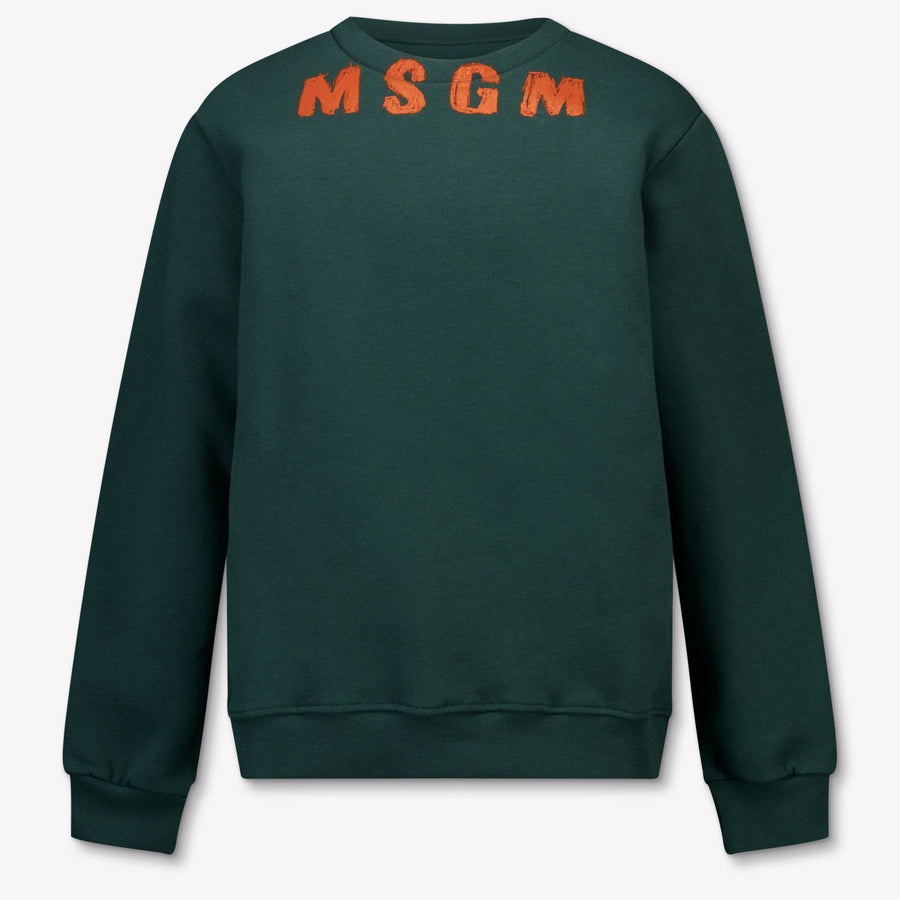 MSGM Boys Sweater in Dark Green