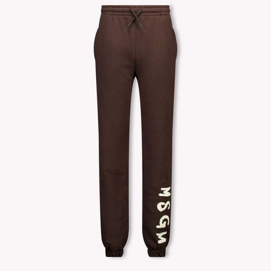 MSGM Kinder Unisex Broek In Bruin