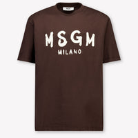 MSGM Kids Boys T-Shirt In Brown