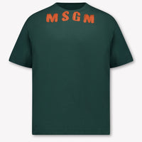 MSGM Kids Boys T-Shirt In Dark Green