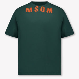 MSGM Kids Boys T-Shirt In Dark Green