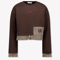MSGM Kids Girls Sweater In Brown