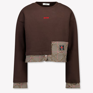MSGM Kids Girls Sweater In Brown