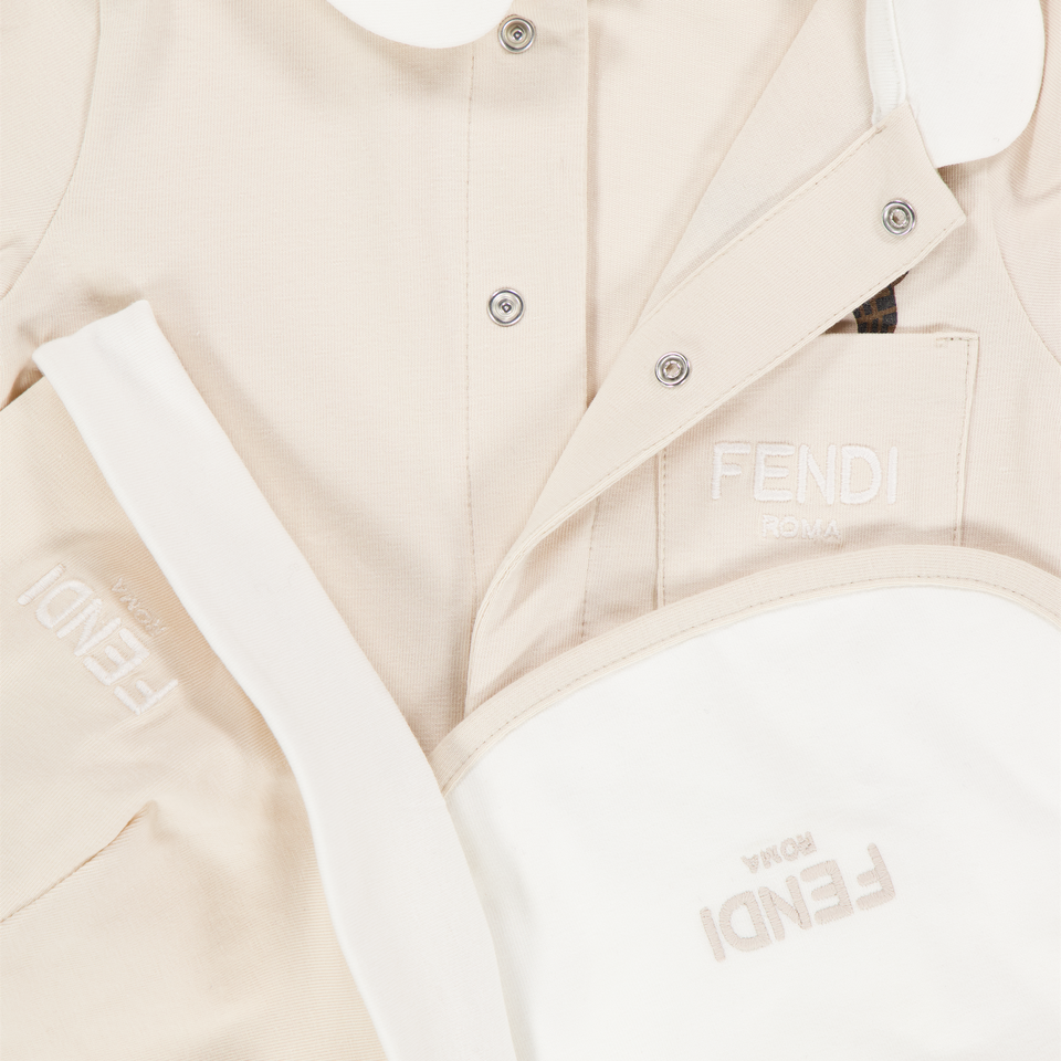 Fendi Baby Unisex Playsuit In Beige