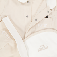 Fendi Baby Unisex Playsuit In Beige