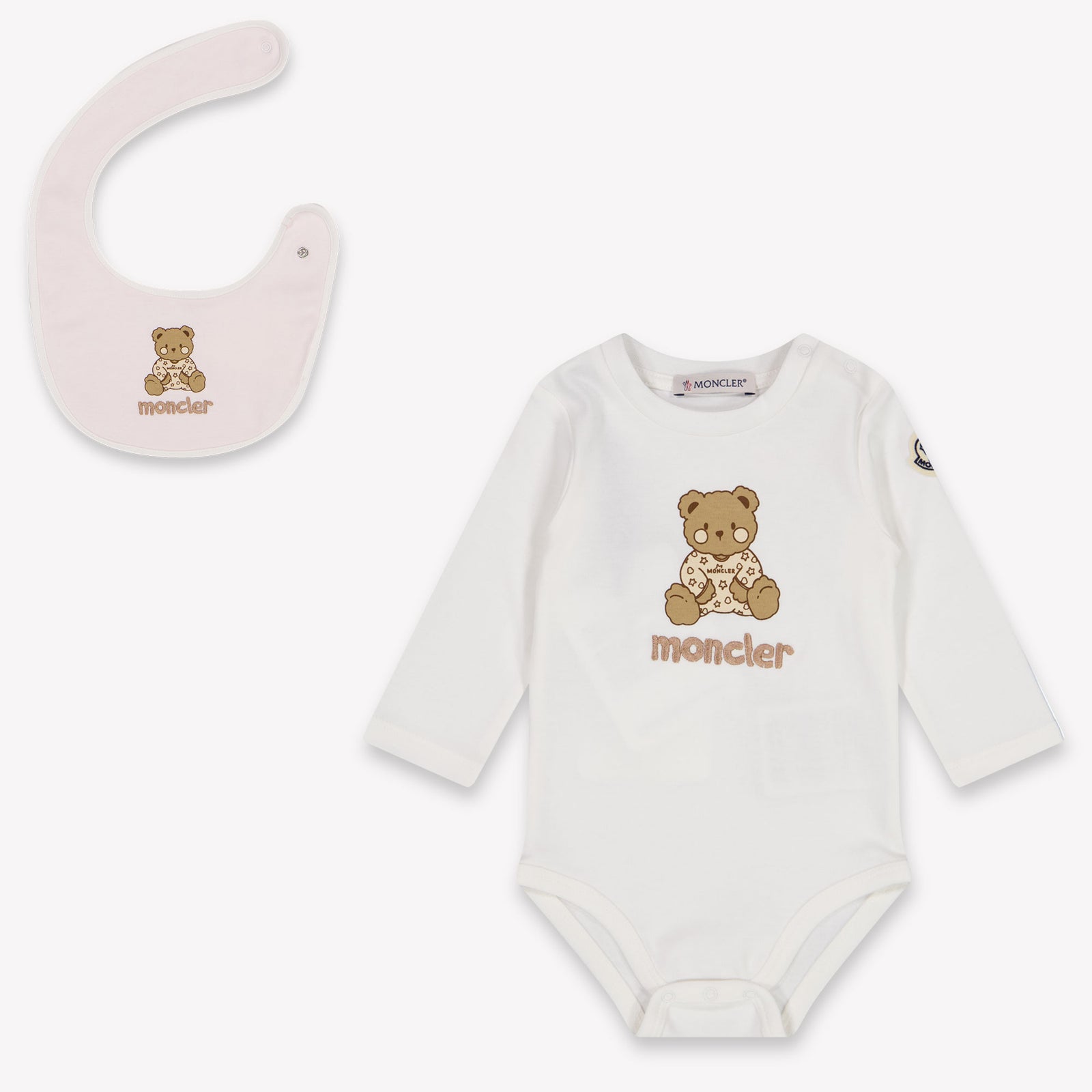 Moncler Baby Unisex Romper In Light Pink