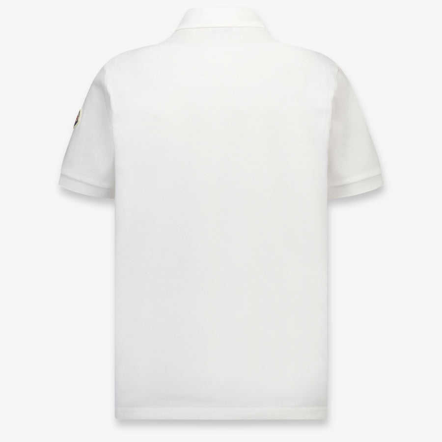 Moncler Kids Boys Polo In White