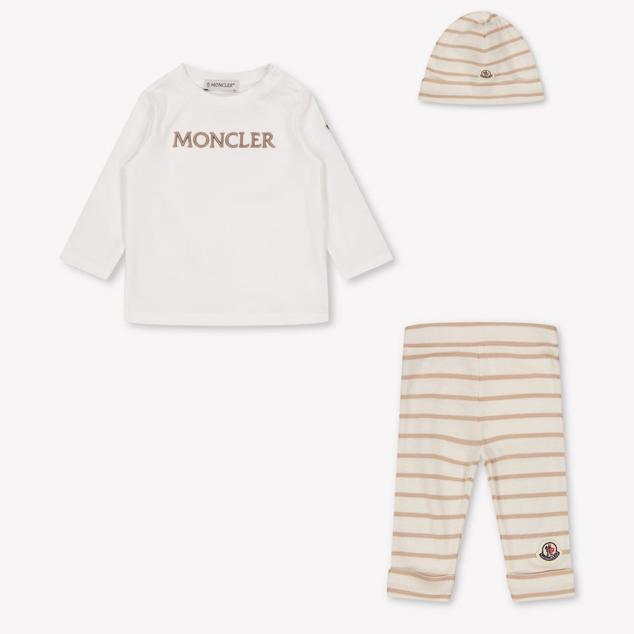 Moncler Baby Unisex Set In Beige