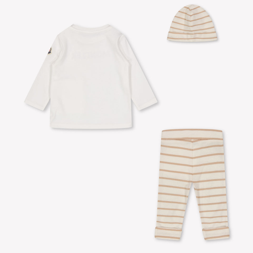 Moncler Baby Unisex Set In Beige