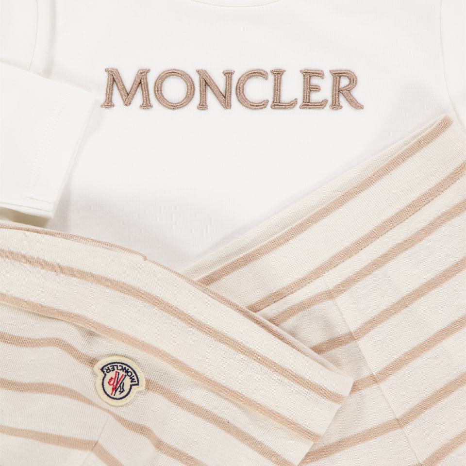 Moncler Baby Unisex Set In Beige
