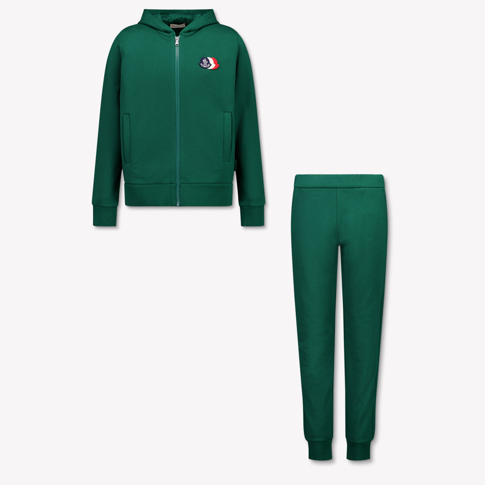 Moncler Kids Boys Jogging suit In Dark Green