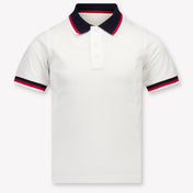 Moncler Kids Boys Polo In White