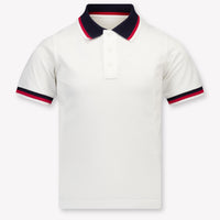 Moncler Kids Boys Polo In White