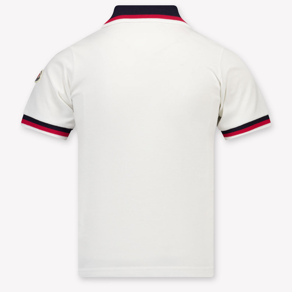 Moncler Kids Boys Polo In White