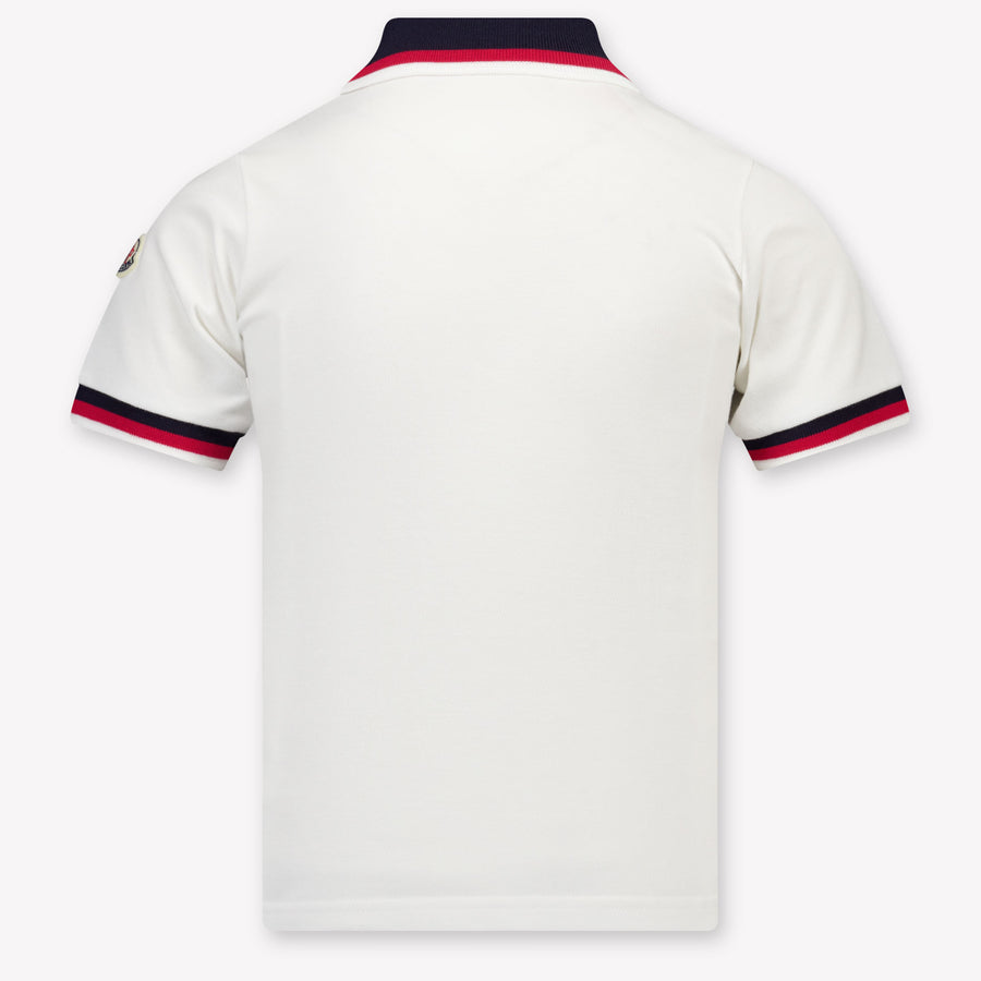 Moncler Kids Boys Polo In White