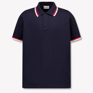 Moncler Kids Boys Polo In Navy