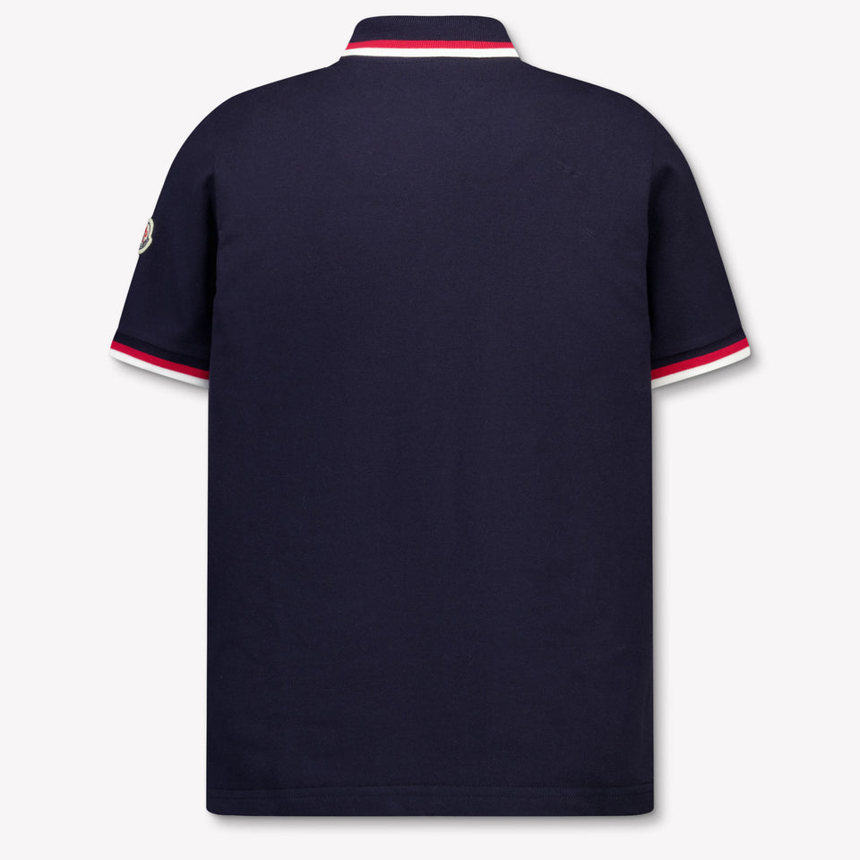 Moncler Kids Boys Polo In Navy