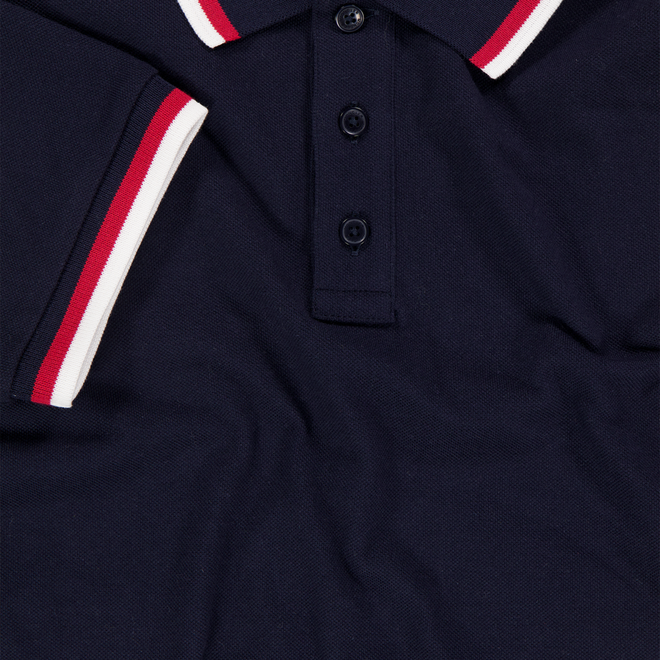 Moncler Kids Boys Polo In Navy