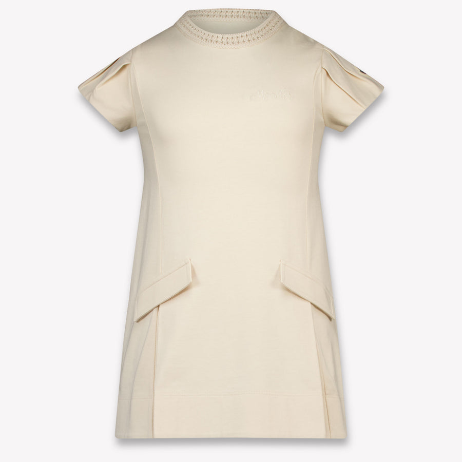 Moncler Kids Girls Dress In OffWhite