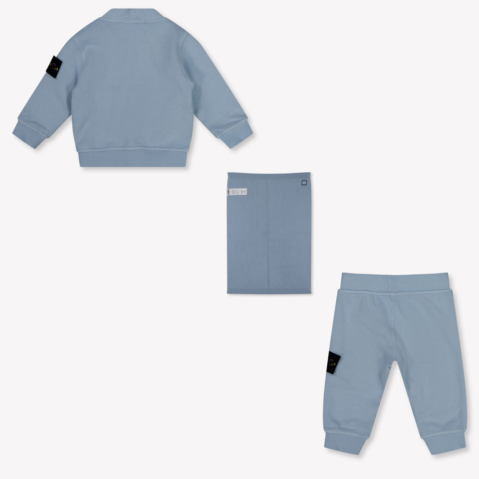 Stone Island Baby Jongens Setje In Licht Blauw