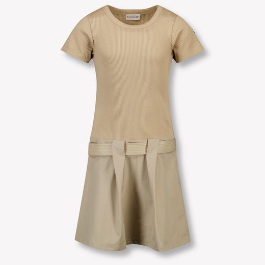 Moncler Kids Girls Dress In Beige