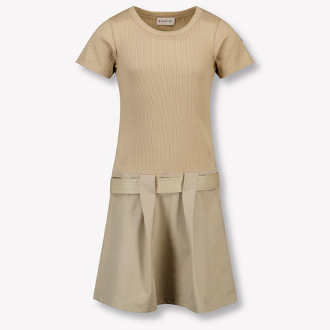 Moncler Kids Girls Dress In Beige